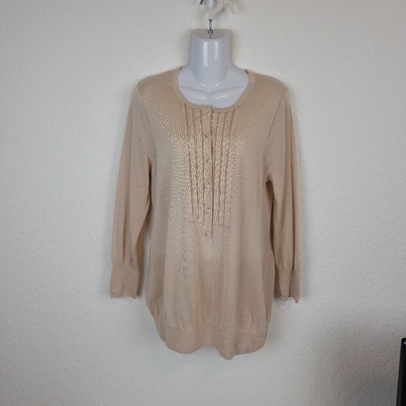 J. Crew Sweaters - J. Crew 100% Cashmere Sweater Cardigan Light Biege Ivory Size XL